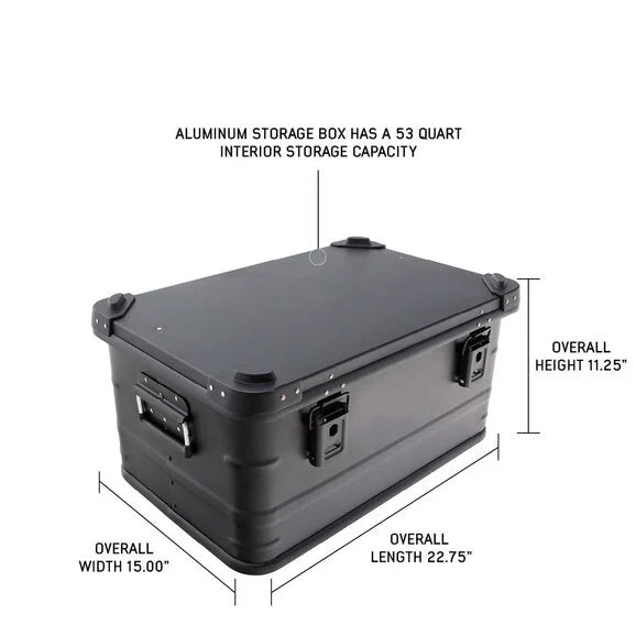 Load image into Gallery viewer, Overland Vehicle Systems 30100201 Aluminum Storage Box 53QT in Black