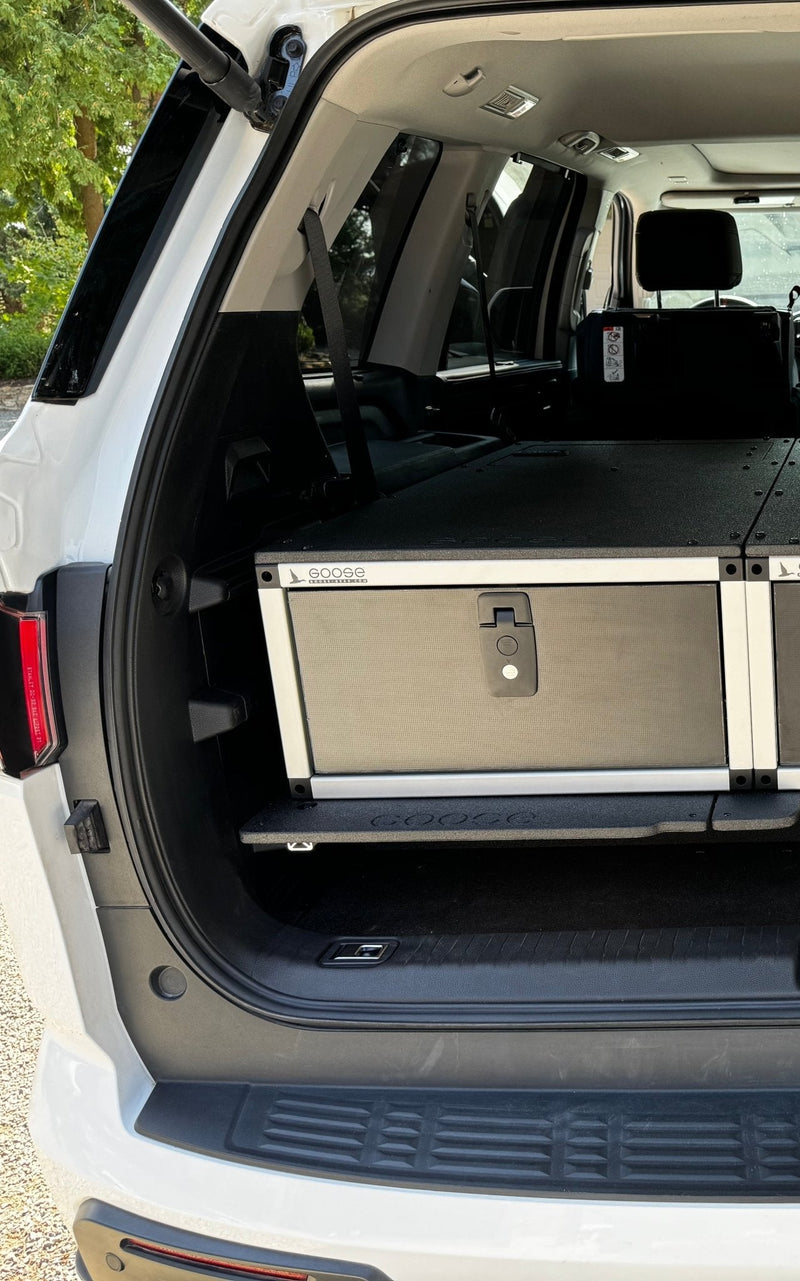 Load image into Gallery viewer, Goose Gear Toyota - Sequoia - 2023 - Present - 3rd Gen - Explore Series - Single Drawer - 19 - 3/16" Width x 38" Deep x 10" High - Drawer Module with Short Drawer 20" and Storage Space Behind Drawer