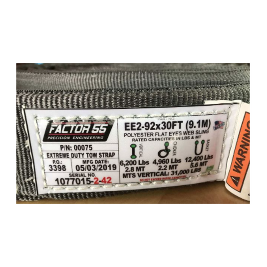 Extreme Duty Tow Strap 30' X 2"
