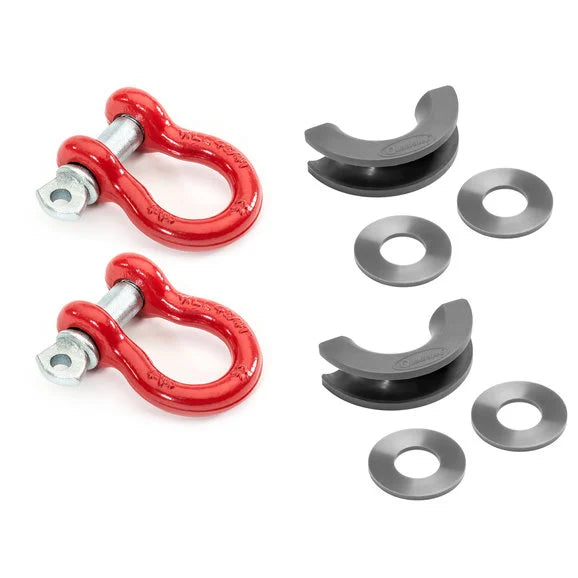 Load image into Gallery viewer, Quadratec 3/4&quot; D-Ring Shackle Pair with Black D-ring Isolator Kit
