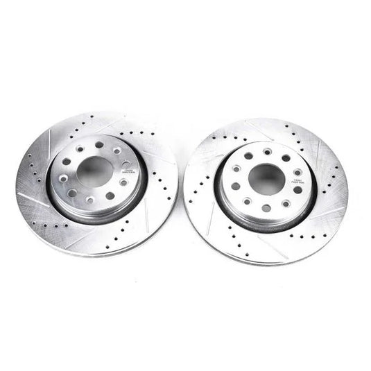 Power Stop Front Drilled & Slotted Brake Rotor Pair for 18-24 Jeep Wrangler JL