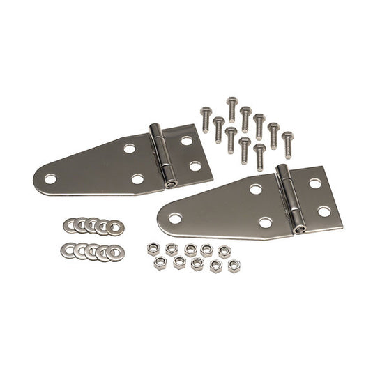 Kentrol Stainless Steel Hood Hinge Set for 55-95 Jeep CJ & Wrangler YJ