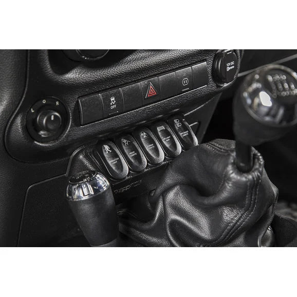 Load image into Gallery viewer, Rugged Ridge 17235.73 Etched Lower 5 Switch Panel Kit for 11-18 Jeep Wrangler JK
