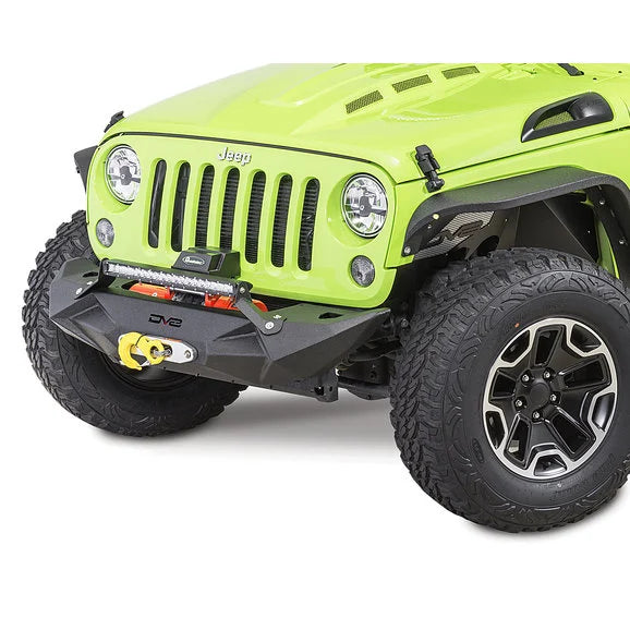 DV8 Offroad FBSHTB-24 FS-24 Front Stubby Bumper for 07-20 Jeep Wrangler JL, JK & Gladiator JT