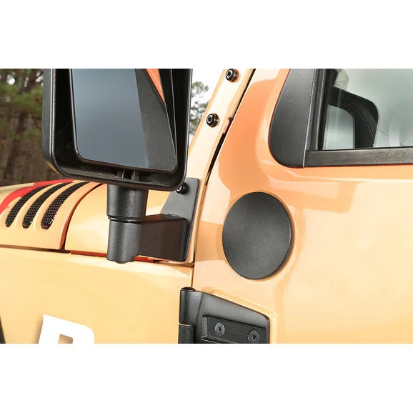 Rugged Ridge 11025.07 Mirror Relocation Brackets in Textured Black for 07-18 Jeep Wrangler JK