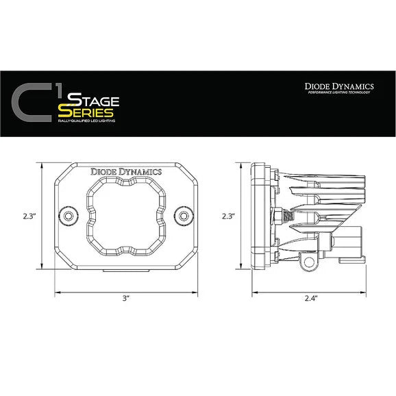 Load image into Gallery viewer, Diode Dynamics DD7427P Stage Series C1R White Flood Flush Mount LED Pod Kit
