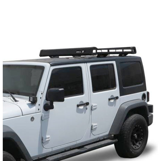 Black Horse Off Road Traveler Roof Rack with 40" LED Light Bar for 07-18 Jeep Wrangler JK Unlimited 4-Door