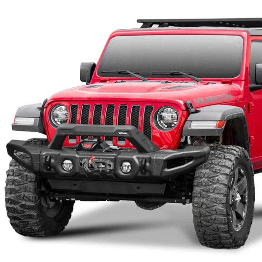 Rival 4x4 Front Modular Stamped Steel Bumper for 07-24 Jeep Wrangler JK, JL & Gladiator JT