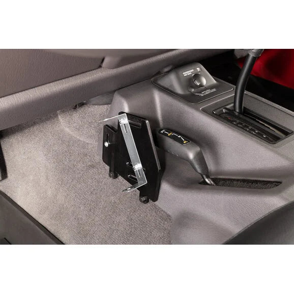 Load image into Gallery viewer, Quadratec CB Radio Mounting Bracket in Stainless Steel for 97-06 Jeep Wrangler TJ &amp; Unlimited with Factory Center Console
