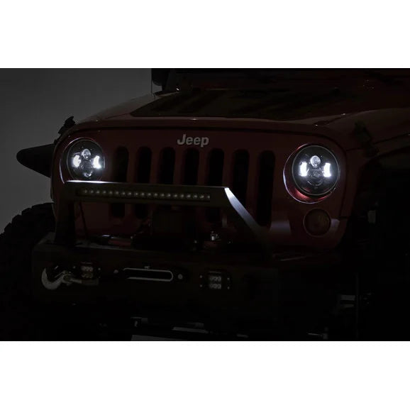 Load image into Gallery viewer, Rough Country RCH5000 7in LED Projector Headlights for 97-18 Jeep Wrangler TJ &amp; JK
