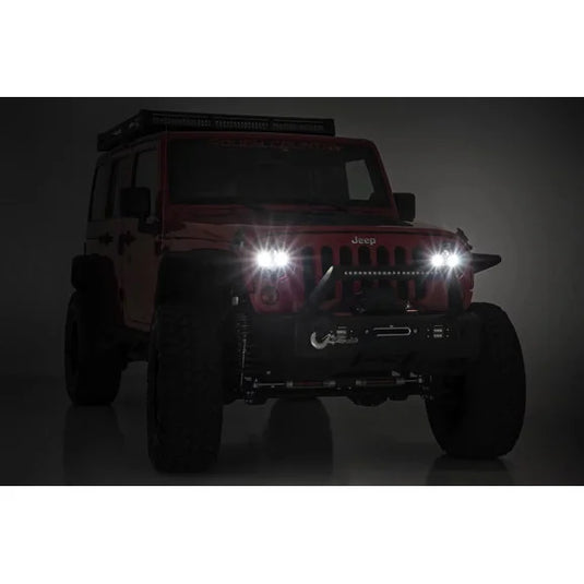 Rough Country RCH5000 7in LED Projector Headlights for 97-18 Jeep Wrangler TJ & JK