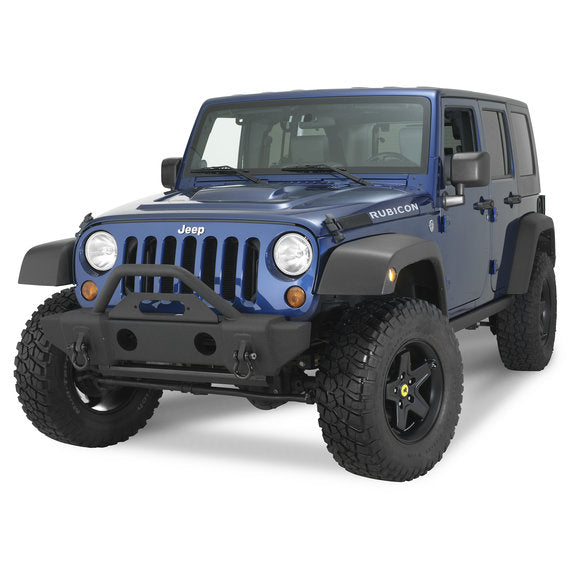 Load image into Gallery viewer, Rampage Products 88509 Front Stubby Recovery Bumper in Matte Black for 07-24 Jeep Wrangler JL, JK &amp; Gladiator JT
