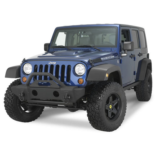 Rampage Products 88509 Front Stubby Recovery Bumper in Matte Black for 07-24 Jeep Wrangler JL, JK & Gladiator JT