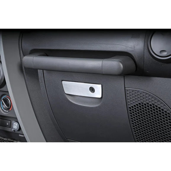 Load image into Gallery viewer, DV8 Offroad JP-180001-AL Aluminum Glove Box Handle Cover for 07-18 Jeep Wrangler JK
