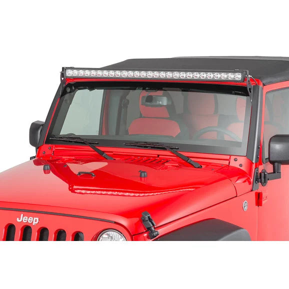 Load image into Gallery viewer, Quadratec J5 LED Light Bar with 2 Bolt Style Windshield Mounting Brackets for 07-18 Jeep Wrangler JK
