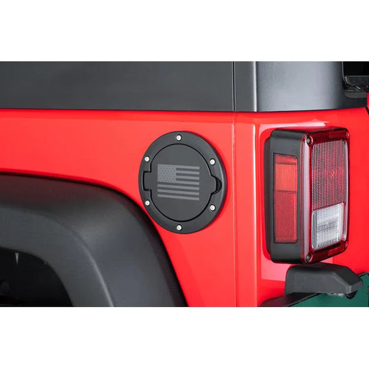 TACTIK Snap-In Grille Inserts with Billet Aluminum Fuel Door for 07-18 Jeep Wrangler JK