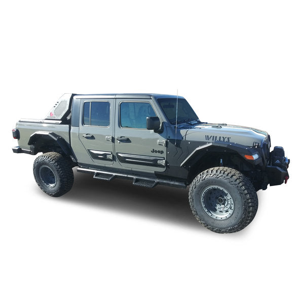 Load image into Gallery viewer, Black Horse Off Road Impact Heavy Duty Drop Side Steps in Black for 20-24 Jeep Gladiator JT
