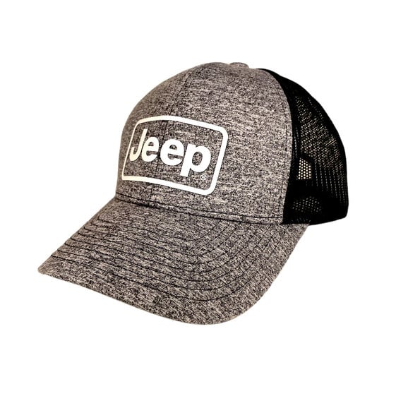 Load image into Gallery viewer, Jeep Merchandise Jeep Rectangle Logo Hat in Heather Navy
