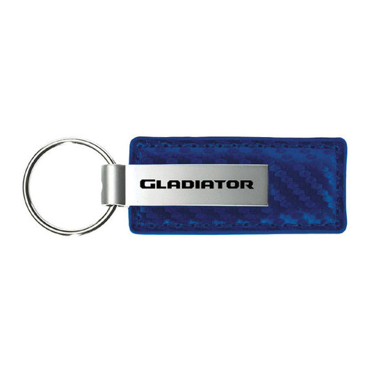 Automotive Gold Carbon Fiber Leather Gladiator Keychain