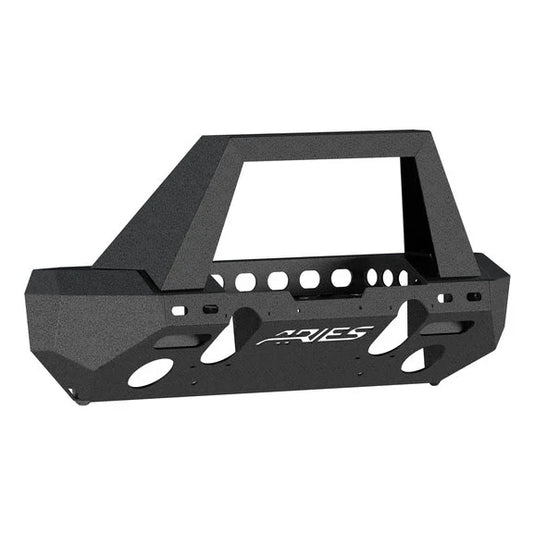 Aries TrailChaser Front Bumper with Grille Guard in Aluminum for 18-24 Jeep Wrangler JL Unlimited & Gladiator JT