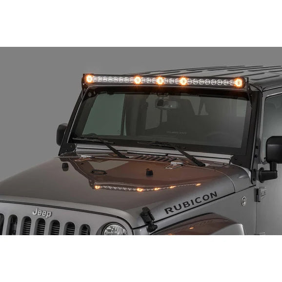 Load image into Gallery viewer, Quadratec J5 LED Light Bar Kit with 6 Bolt Style Windshield Mounting Brackets for 07-18 Jeep Wrangler JK
