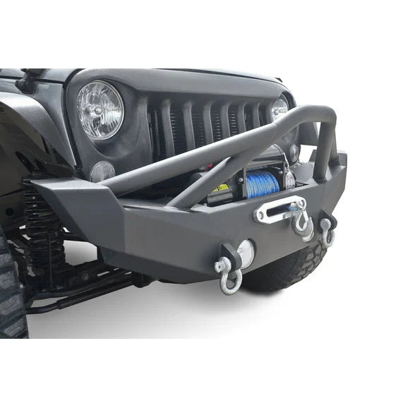 Load image into Gallery viewer, DV8 Offroad FBSHTB-12 FS-12 Hammer Forged Front Bumper for 07-20 Jeep Wrangler JL, JK &amp; Gladiator JT
