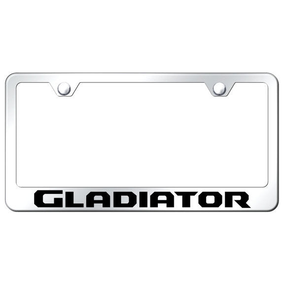 Load image into Gallery viewer, Automotive Gold Laser Etched Stainless Gladiator License Plate Frame
