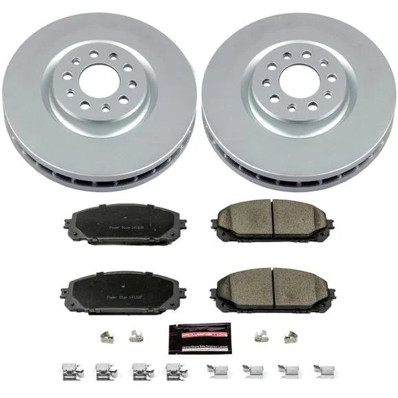 Power Stop Front Z17 Evolution Geomet Coated Brake Kit for 14-16 Jeep Cherokee KL with Dual Piston Front Calipers