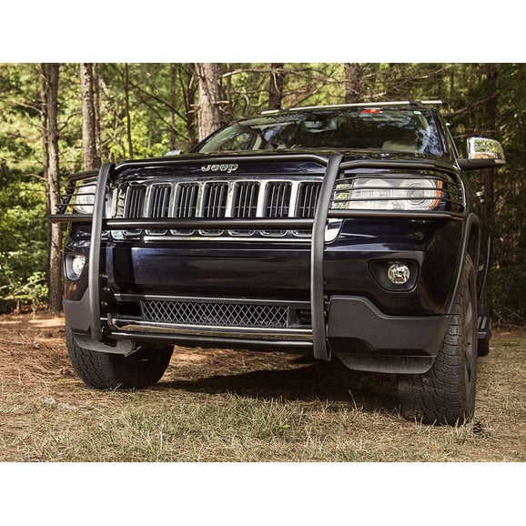 Load image into Gallery viewer, Rugged Ridge 11513.02 Grille Guard in Black for 11-18 Jeep Grand Cherokee WK2 without active cruise control.
