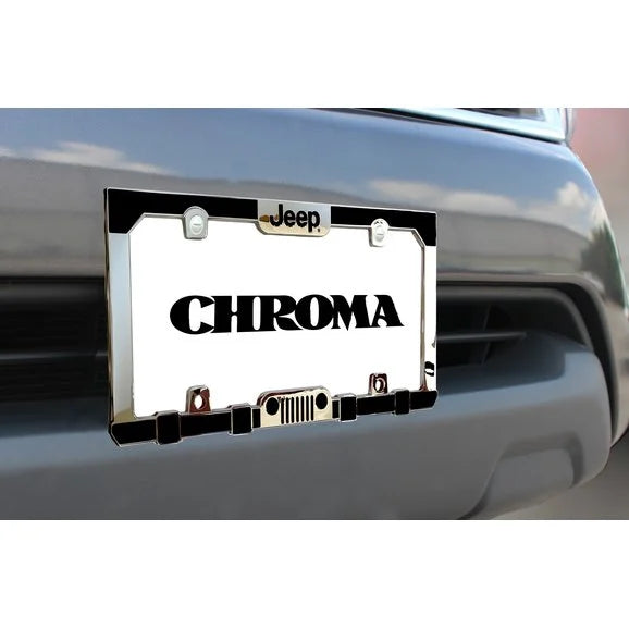 Chroma Graphics 42517 Jeep Grille & Bumper License Plate Frame in Chrome Finish