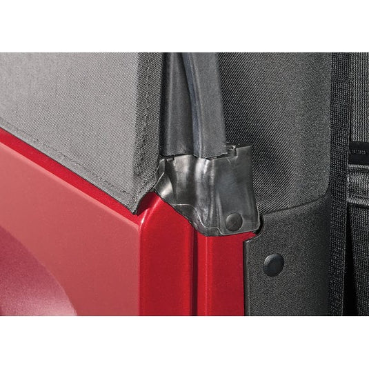 QuadraTop 11000.4635 Premium Sailcloth Replacement Soft Top & Upper Doors in Black Diamond for 97-06 Jeep Wrangler TJ