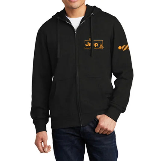 Jeep Merchandise Mens Jeep Sasquatch Zip Hoodie Sweatshirt in Black