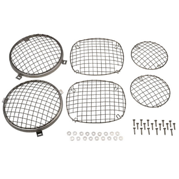 Load image into Gallery viewer, Kentrol Stainless Steel Wire Mesh Stone Guard Set for 76-86 Jeep CJ-5, CJ-7 &amp; CJ-8 Scrambler
