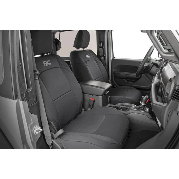 Load image into Gallery viewer, Rough Country 91020 Front &amp; Rear Seat Covers for 18-23 Jeep Wrangler JL
