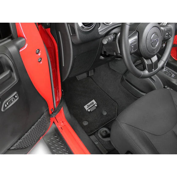 Load image into Gallery viewer, Lloyd Mats All Weather Jeep Logo Carpeted Floor Mats for 18-24 Jeep Wrangler JL 2-Door
