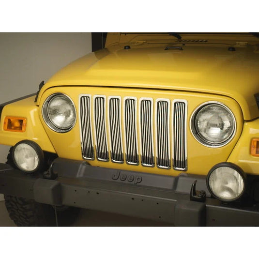 Rugged Ridge 11401.02 EZ Install Billet Grille Inserts in Chrome for 97-06 Jeep Wrangler TJ & Unlimited