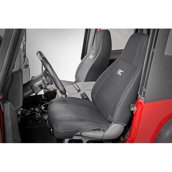 Load image into Gallery viewer, Rough Country 91009 Front &amp; Rear Seat Covers for 91-95 Jeep Wrangler YJ
