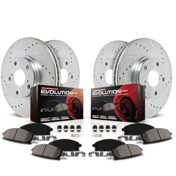 Power Stop Front & Rear Z23 Evolution Sport Performance 1-Click Brake Kit for 18-20 Jeep Wrangler JL