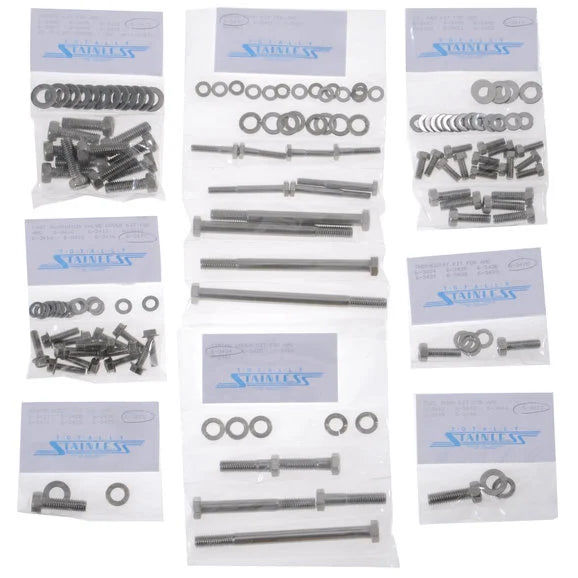 Totally Stainless 6-3476 Hex Head Engine Bolt Kit for 72-81 CJ-5, CJ-6 & CJ-7 with 304c.i. AMC Engine & Metal Valve Cover