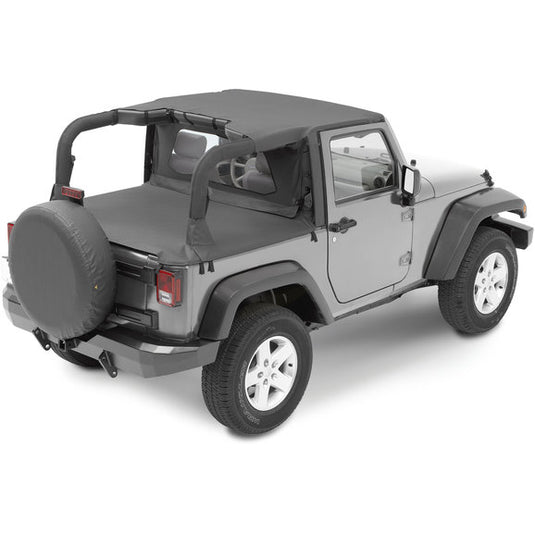 Bestop Bikini, Duster & Windjammer Summer Combo in Black Diamond for 07-09 Jeep Wrangler JK 2 Door with Factory Soft Top