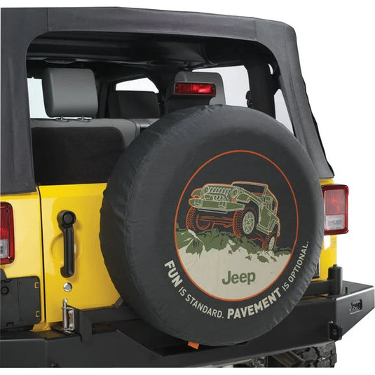 Mopar Jeep Logo Tire Cover Black Denim with 