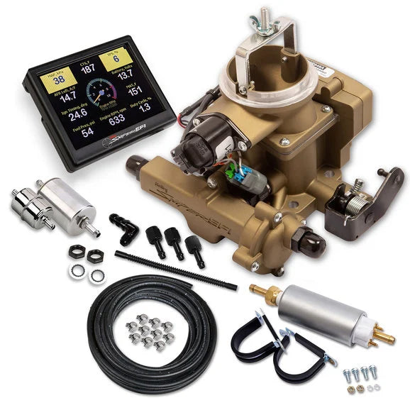 Holley 550-860K Sniper EFI BBD Carburetor Master Kit in Gold for 71-86 CJ Jeep Vehicles with 258c.i. 6cyl