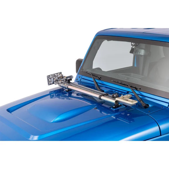 Load image into Gallery viewer, Hi-Lift Jack X-Treme Jack 48&quot; in Silver with Jack Hood Mount &amp; Hood Mount Lock for 07-18 Jeep Wrangler JK
