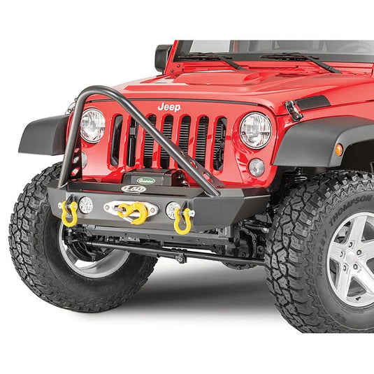 LoD Offroad KIT Signature Series Shorty Front Winch Bumper with Stinger Bar for 07-18 Jeep Wrangler JK with a PowerPlant Winch