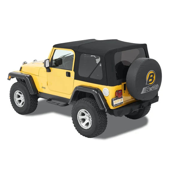 Bestop 79841-17 Twill Replace-a-top Soft Top with Tinted Windows without Doors in Black for 97-06 Jeep Wrangler TJ