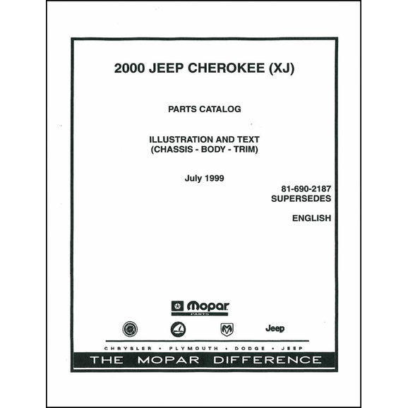 Load image into Gallery viewer, Bishko Automotive Literature Factory Authorized Parts Catalog for 97-00 Jeep Wrangler, Cherokee &amp; Grand Cherokee Jeeps
