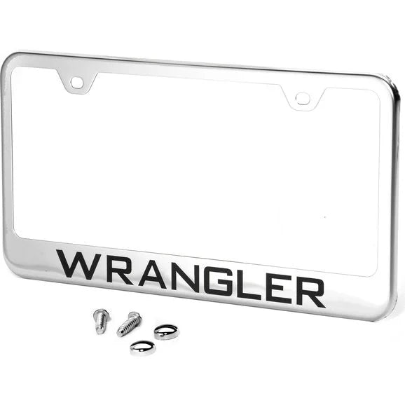 Automotive Gold Premiere Collection Etched Wrangler Logo License Plate Frame