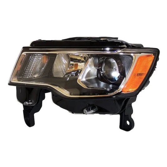 Crown Automotive Halogen Headlight Assembly with Chrome Bezels for 17-21 Jeep Grand Cherokee WK