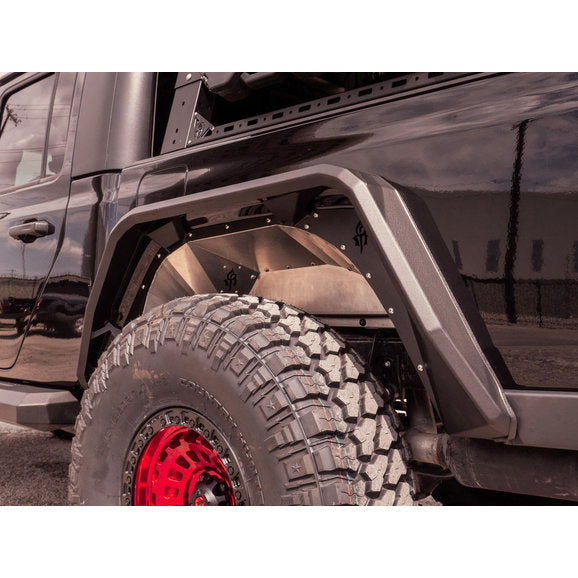 Load image into Gallery viewer, Road Armor Stealth Body Armor Inner Fender Liners for 18-20 Jeep Wrangler JL &amp; Gladiator JT- Bare Stainless Steel
