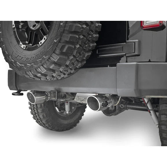 Load image into Gallery viewer, aFe Power 49-48061-P Rebel Series 2.5&quot; 409 Stainless Steel Axle-Back Exhaust System- Polished for 07-18 Jeep Wrangler JK
